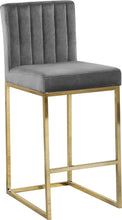 Load image into Gallery viewer, Giselle Grey Velvet Stool