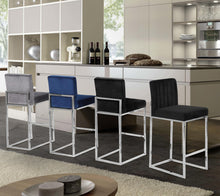 Load image into Gallery viewer, Giselle Navy Velvet Stool