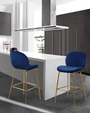 Load image into Gallery viewer, Paris Navy Velvet Stool