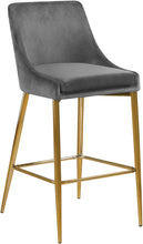 Load image into Gallery viewer, Karina Grey Velvet Stool