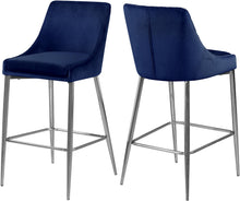 Load image into Gallery viewer, Karina Navy Velvet Stool