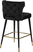Load image into Gallery viewer, Kelly Black Velvet Stool