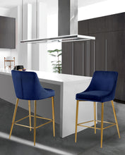 Load image into Gallery viewer, Karina Navy Velvet Stool