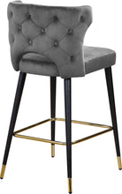 Load image into Gallery viewer, Kelly Grey Velvet Stool