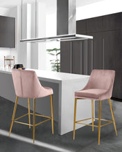 Load image into Gallery viewer, Karina Pink Velvet Stool