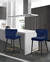 Load image into Gallery viewer, Kelly Navy Velvet Stool
