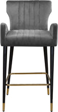 Load image into Gallery viewer, Luxe Grey Velvet Stool