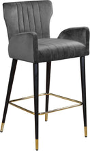Load image into Gallery viewer, Luxe Grey Velvet Stool
