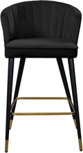 Load image into Gallery viewer, Cassie Black Velvet Stool