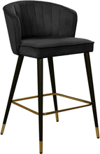 Load image into Gallery viewer, Cassie Black Velvet Stool