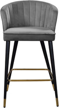 Load image into Gallery viewer, Cassie Grey Velvet Stool
