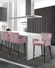 Load image into Gallery viewer, Luxe Pink Velvet Stool