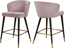 Load image into Gallery viewer, Cassie Pink Velvet Stool