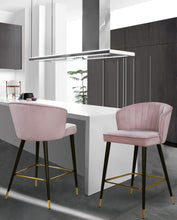 Load image into Gallery viewer, Cassie Pink Velvet Stool
