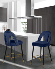 Load image into Gallery viewer, Akoya Navy Velvet Stool