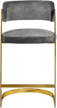 Load image into Gallery viewer, Stephanie Grey Velvet Stool