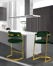 Load image into Gallery viewer, Stephanie Green Velvet Stool