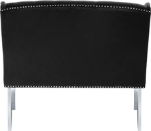 Load image into Gallery viewer, Suri Black Velvet Settee Bench