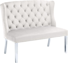 Load image into Gallery viewer, Suri Cream Velvet Settee Bench