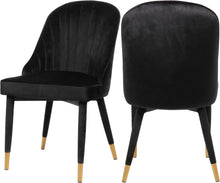 Load image into Gallery viewer, Belle Black Velvet Dining Chair