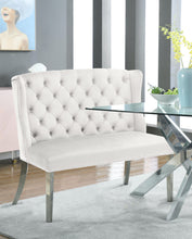 Load image into Gallery viewer, Suri Cream Velvet Settee Bench