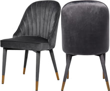 Load image into Gallery viewer, Belle Grey Velvet Dining Chair