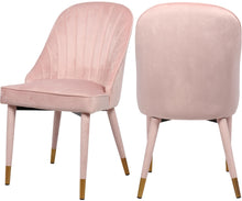 Load image into Gallery viewer, Belle Pink Velvet Dining Chair