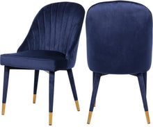 Load image into Gallery viewer, Belle Navy Velvet Dining Chair