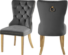Load image into Gallery viewer, Carmen Grey Velvet Dining Chairs (2)