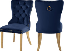 Load image into Gallery viewer, Carmen Navy Velvet Dining Chairs (2)