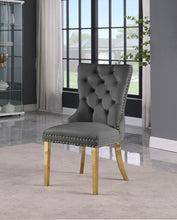 Load image into Gallery viewer, Carmen Grey Velvet Dining Chairs (2)
