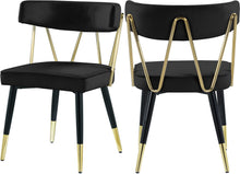 Load image into Gallery viewer, Rheingold Black Velvet Dining Chair