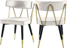 Load image into Gallery viewer, Rheingold Cream Velvet Dining Chair
