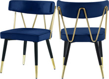 Load image into Gallery viewer, Rheingold Navy Velvet Dining Chair