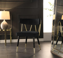 Load image into Gallery viewer, Rheingold Black Velvet Dining Chair