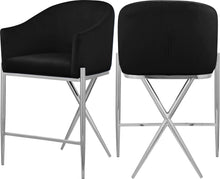 Load image into Gallery viewer, Xavier Black Velvet Counter Stool
