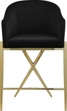 Load image into Gallery viewer, Xavier Black Velvet Counter Stool
