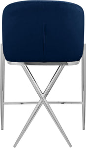 Xavier Navy Velvet Counter Stool