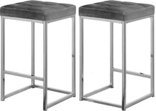 Load image into Gallery viewer, Nicola Grey Velvet Stool