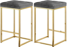 Load image into Gallery viewer, Nicola Grey Velvet Stool