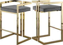 Load image into Gallery viewer, Ezra Grey Velvet Stool