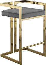 Load image into Gallery viewer, Ezra Grey Velvet Stool