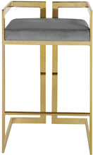 Load image into Gallery viewer, Ezra Grey Velvet Stool