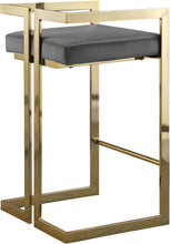 Load image into Gallery viewer, Ezra Grey Velvet Stool