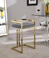 Load image into Gallery viewer, Ezra Grey Velvet Stool