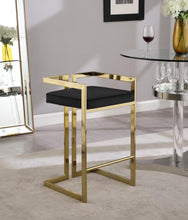 Load image into Gallery viewer, Ezra Black Velvet Stool