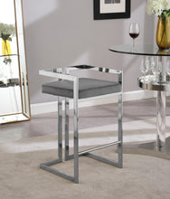 Load image into Gallery viewer, Ezra Grey Velvet Stool