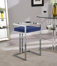 Load image into Gallery viewer, Ezra Navy Velvet Stool
