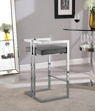 Load image into Gallery viewer, Ezra Grey Velvet Stool