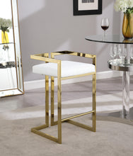 Load image into Gallery viewer, Ezra White Faux Leather Stool